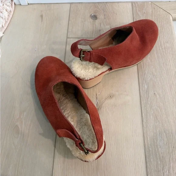 Madewell Suede Clog Slingback with Sherpa Lining - Picture 2 of 7